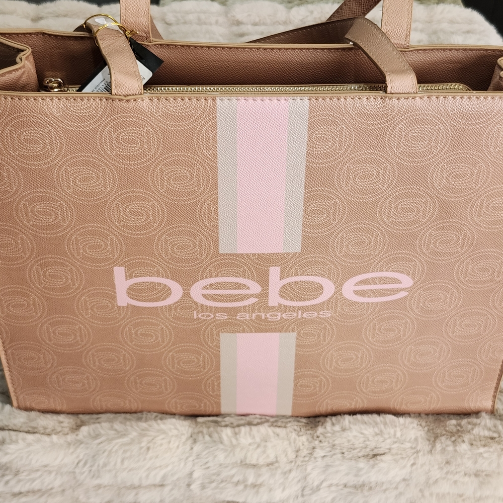 NWT Bebe Tan Large Tote Bag W/Coin Pouch